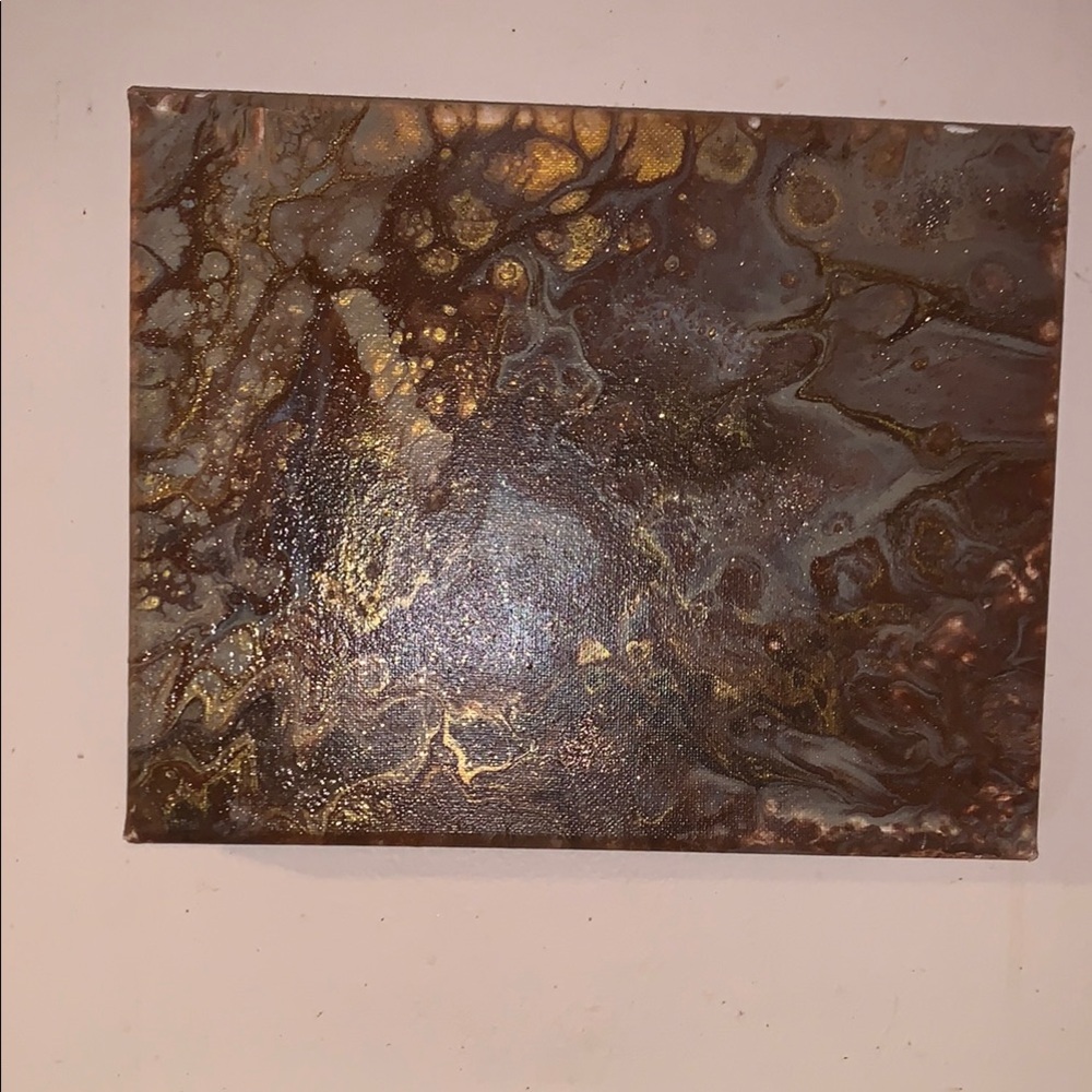 Abstract Gold and Brown Canvas Artwork- Anstract